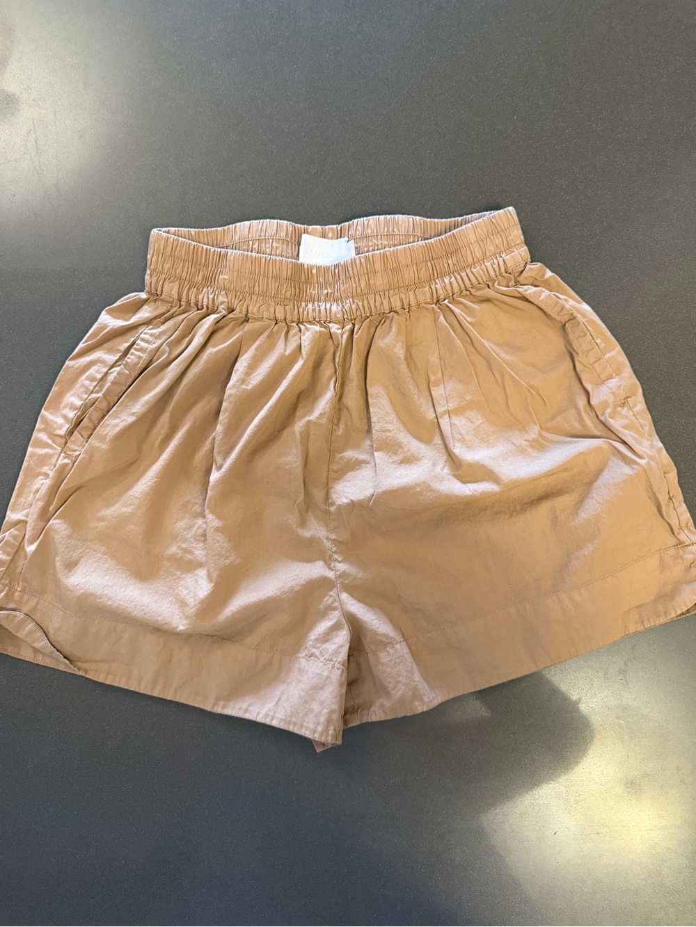 High-Waist Relaxed Fit Tan Women's Shorts